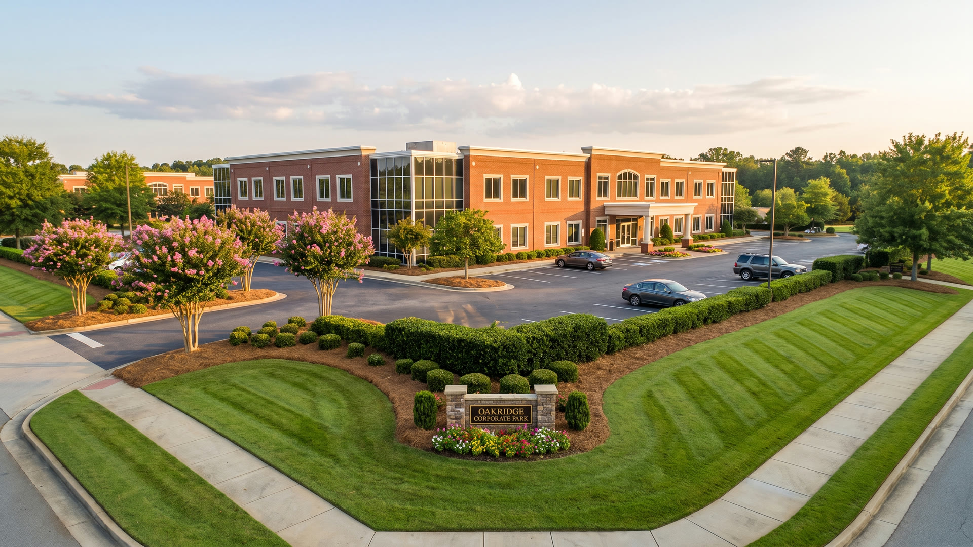 After: Pristine commercial property maintained by ManageMowed